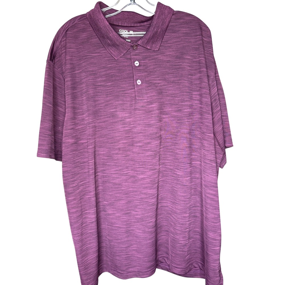 Haggar Cool 18 Mens XXL‎ Purple Heathered Polo Shirt Short Sleeve Golf Casual